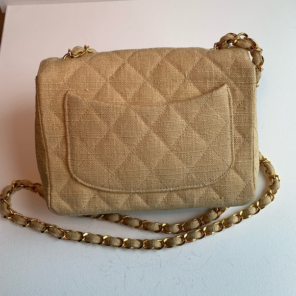 CHANEL Bags Chanel Vintage Vegan Rare Quilted Beige Tan Hemp
